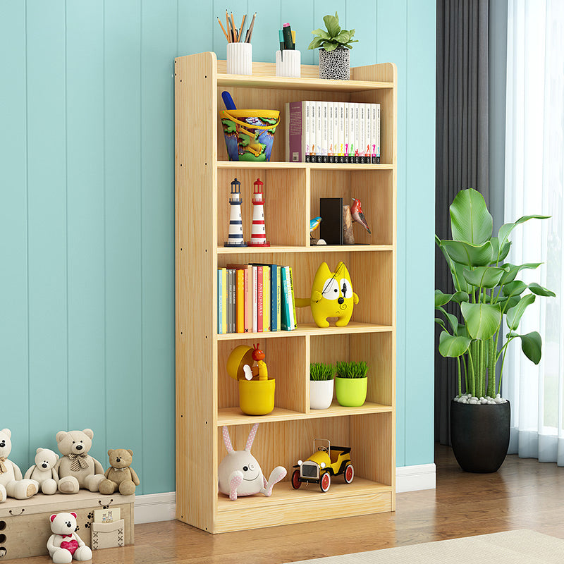 Modern Standard Bookcase Wooden Closed Back Bookshelf with Shelves