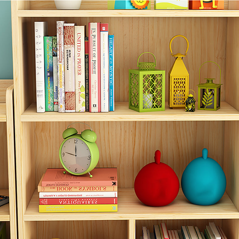 Modern Standard Bookcase Wooden Closed Back Bookshelf with Shelves