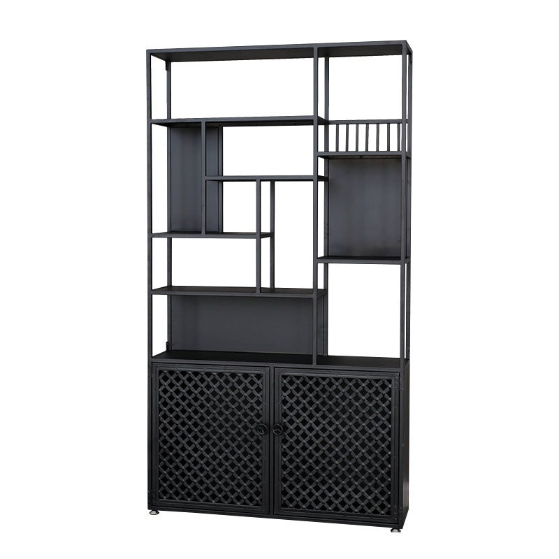 78.74" H Industrial Black Shelf Bookcase Etagere Metal Bookshelf