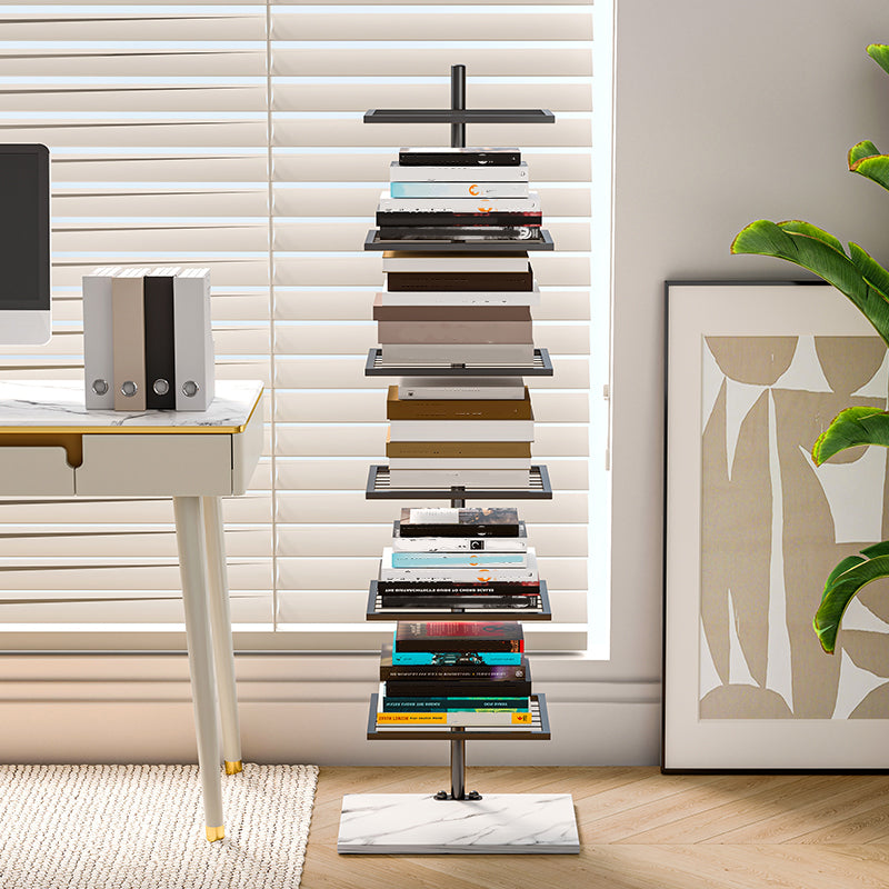 Etagere Metal Bookshelf Contemporary Open Back Bookcase with Shelves