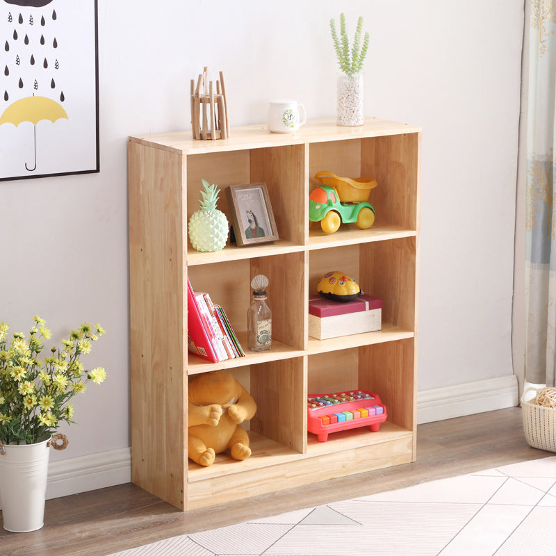 Contemporary Standard Bookshelf Wooden Natural Bookcase with Shelves