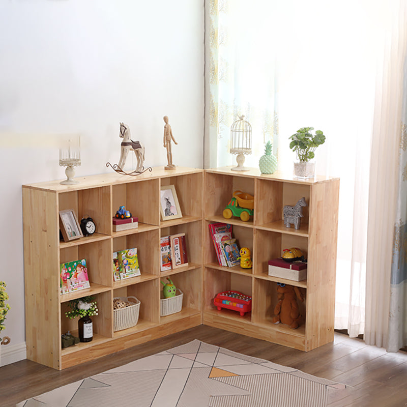 Contemporary Standard Bookshelf Wooden Natural Bookcase with Shelves