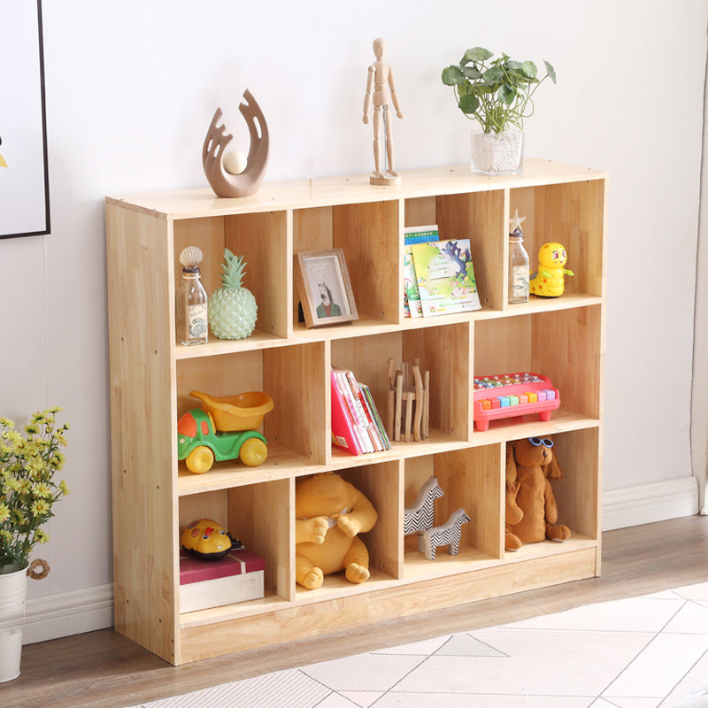 Contemporary Standard Bookshelf Wooden Natural Bookcase with Shelves