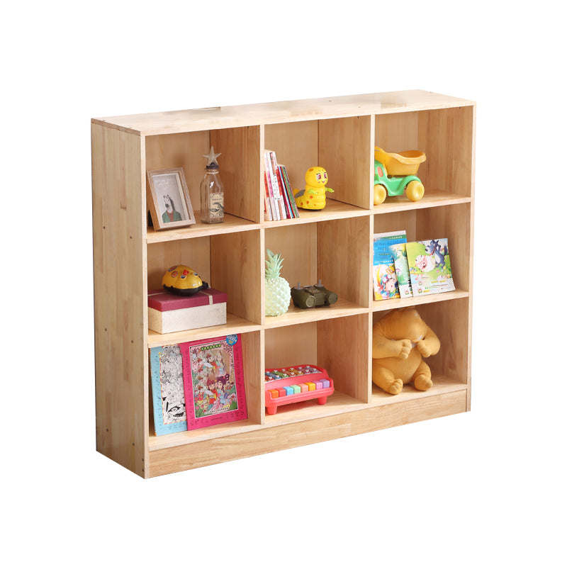 Contemporary Standard Bookshelf Wooden Natural Bookcase with Shelves