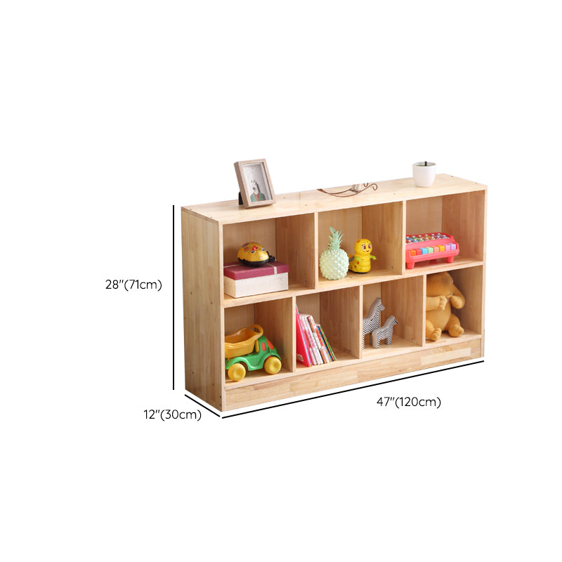 Contemporary Standard Bookshelf Wooden Natural Bookcase with Shelves