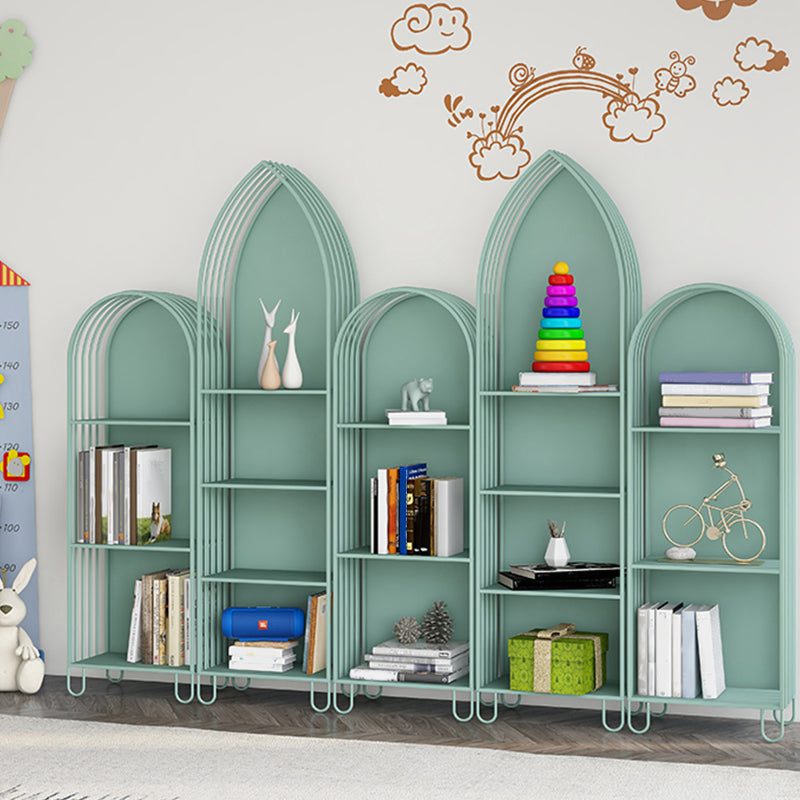 Scandinavian Antique Finish Shelf Bookcase Metal Book Shelf with Rectangular Shelves