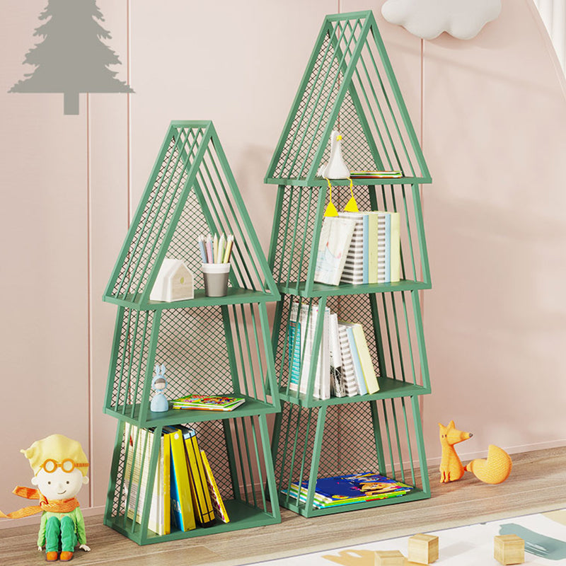 Scandinavian Antique Finish Shelf Bookcase Metal Geometric Bookshelf with Shelves