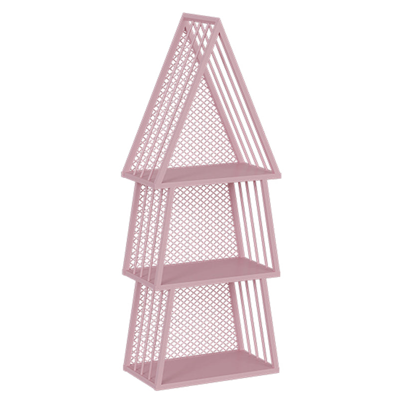 Scandinavian Antique Finish Shelf Bookcase Metal Geometric Bookshelf with Shelves