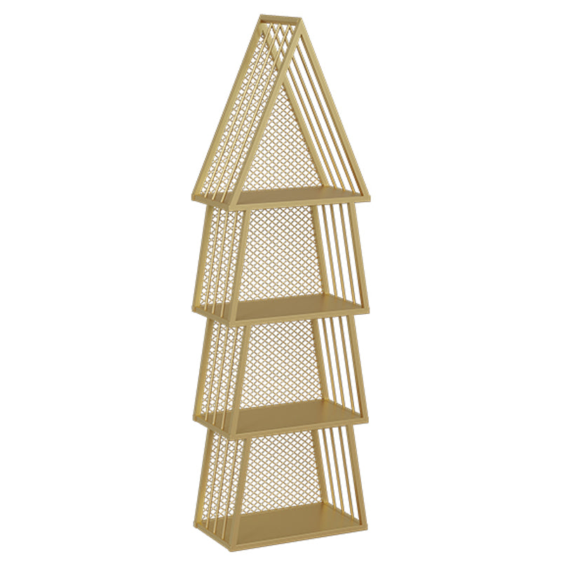 Scandinavian Antique Finish Shelf Bookcase Metal Geometric Bookshelf with Shelves