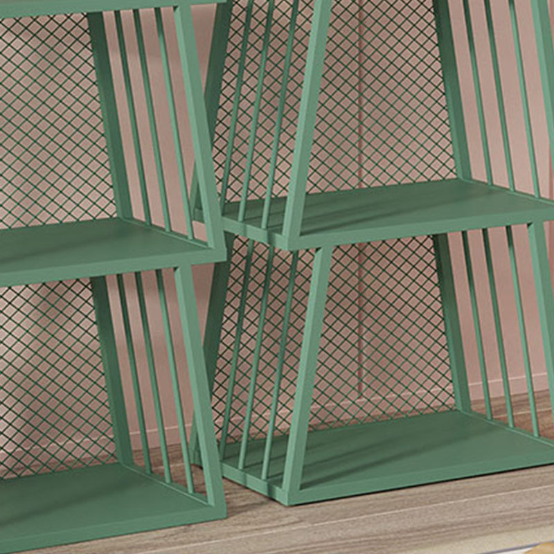 Scandinavian Antique Finish Shelf Bookcase Metal Geometric Bookshelf with Shelves
