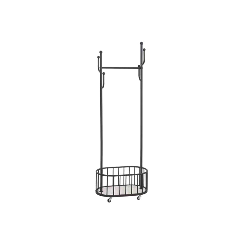 Modern Hall Stand Metal Framed Storage Shelving and Hooks Coat Hanger