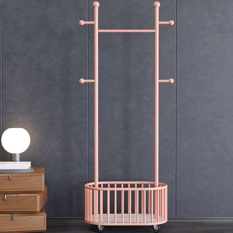 Modern Metal Coat Rack Classic Plain Coat Hanger with Castors