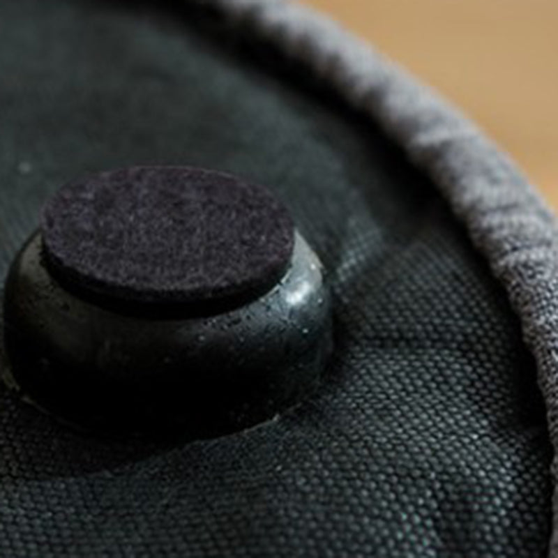 Contemporary Pouf Ottoman Fabric Upholstered Tufted Solid Color Cylinder Shape Ottoman