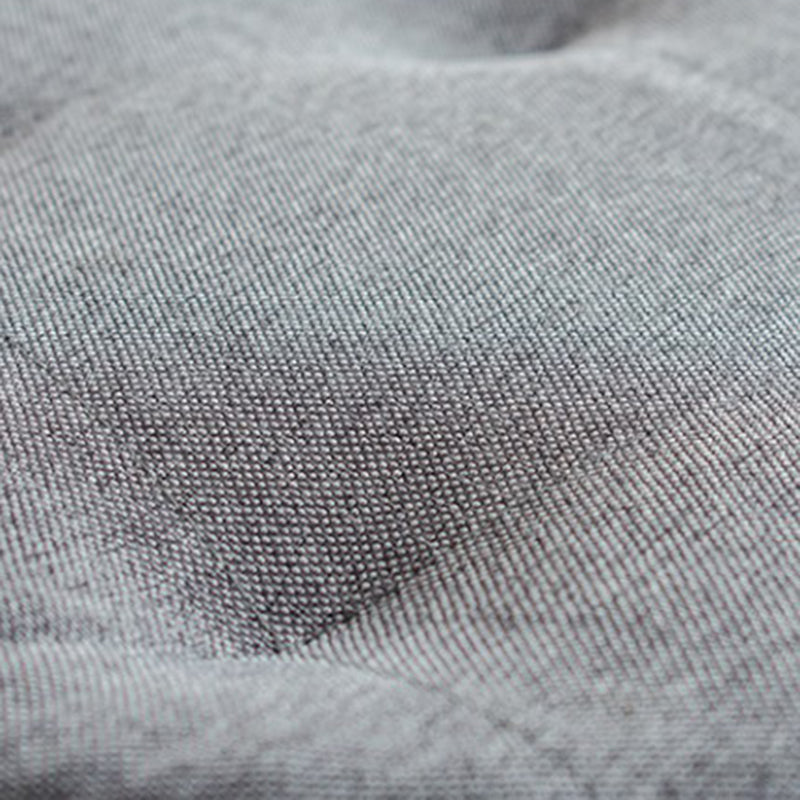 Contemporary Pouf Ottoman Fabric Upholstered Tufted Solid Color Cylinder Shape Ottoman