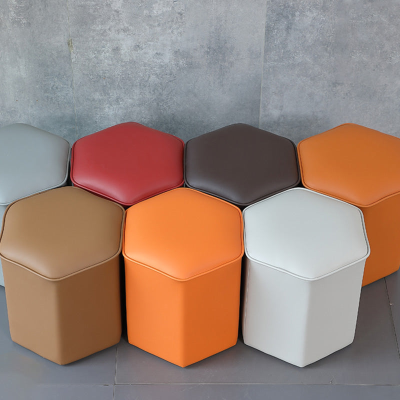 Red Modern Pouf Water Resistant Specialty Foot Stool for Living Room