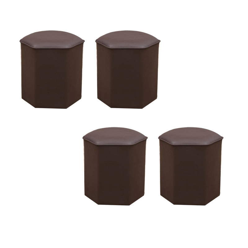 Red Modern Pouf Water Resistant Specialty Foot Stool for Living Room