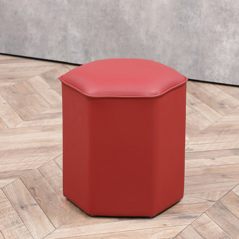 Red Modern Pouf Water Resistant Specialty Foot Stool for Living Room