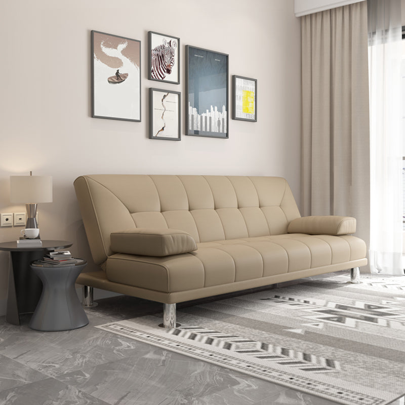 33.46" Wide Sofa Faux Leather Convertible Sofa with Biscuit Back