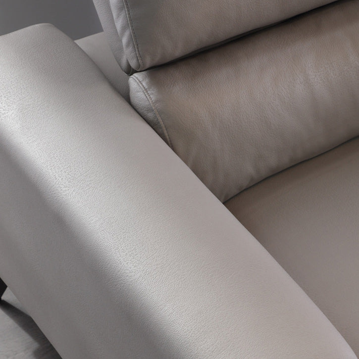 Industrial Living Room Settee Faux Leather Square Arm Cushions sofa