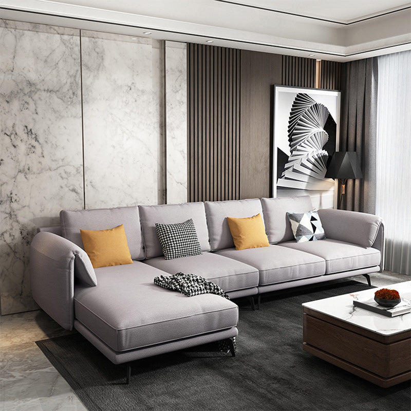 67" Wide Scandinavian Sectional Sofa Light-grey Sleeper Sectional