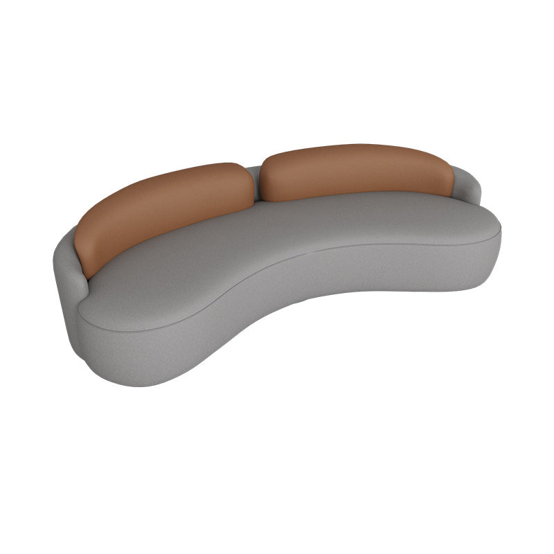 Stain Resistant Curved Loveseat Faux Leather No Distressing Tight Seat Sofa