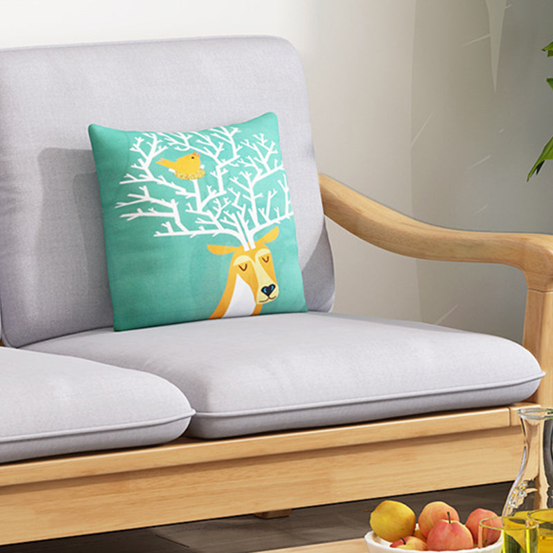 Pillow Back Wood Settee No Distressing Stationary Sofa for Living Room