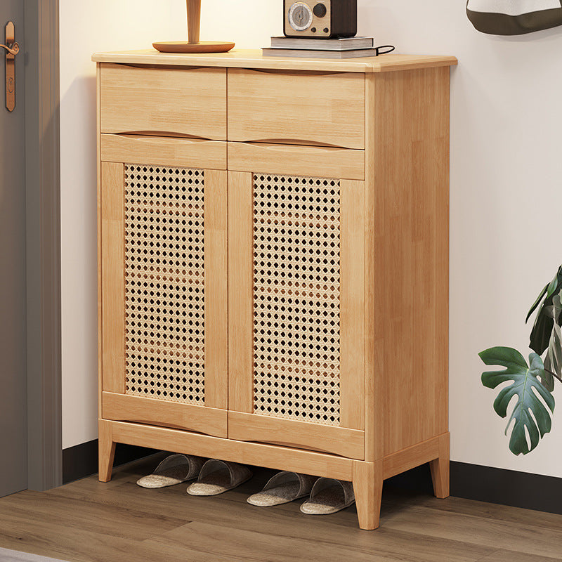 40.15" Tall 2/3 - Door Accent Cabinet Rubberwood Cabinet in Brown/Natural