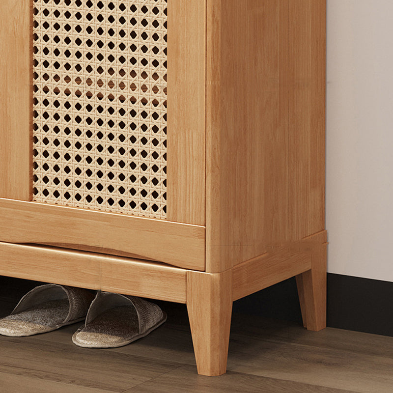 40.15" Tall 2/3 - Door Accent Cabinet Rubberwood Cabinet in Brown/Natural