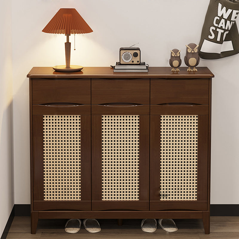 40.15" Tall 2/3 - Door Accent Cabinet Rubberwood Cabinet in Brown/Natural