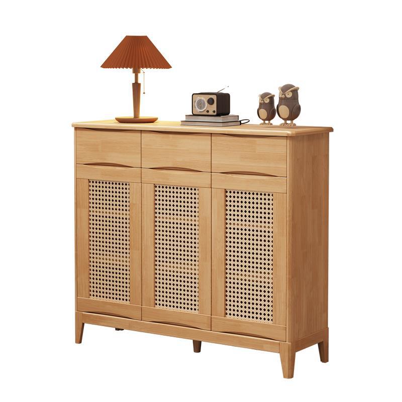 40.15" Tall 2/3 - Door Accent Cabinet Rubberwood Cabinet in Brown/Natural