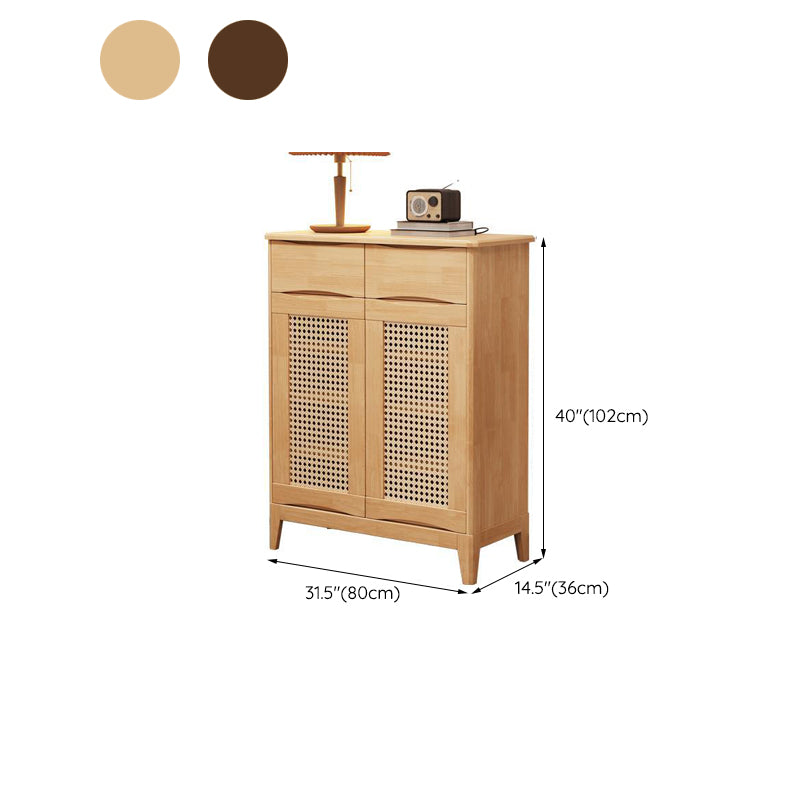 40.15" Tall 2/3 - Door Accent Cabinet Rubberwood Cabinet in Brown/Natural