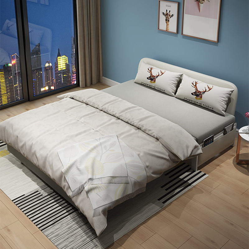 Gray Armless Seating with Pillows Convertible Sofa Bed with Storage