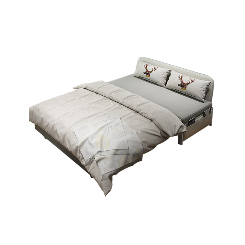 Gray Armless Seating with Pillows Convertible Sofa Bed with Storage