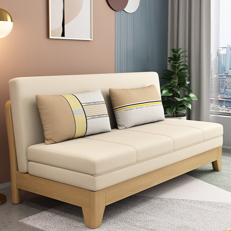Armless Convertible Sofa Bed with Pillows Seating with Storage