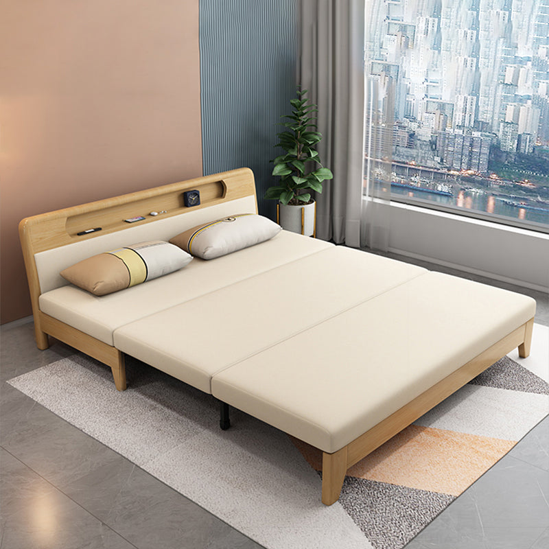 Armless Convertible Sofa Bed with Pillows Seating with Storage