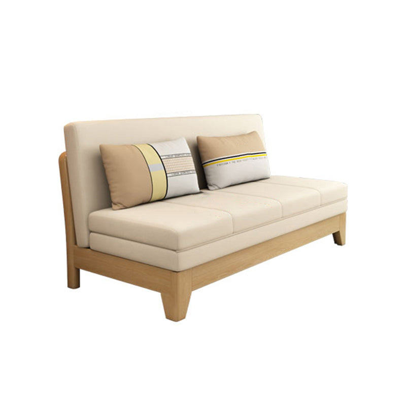 Armless Convertible Sofa Bed with Pillows Seating with Storage