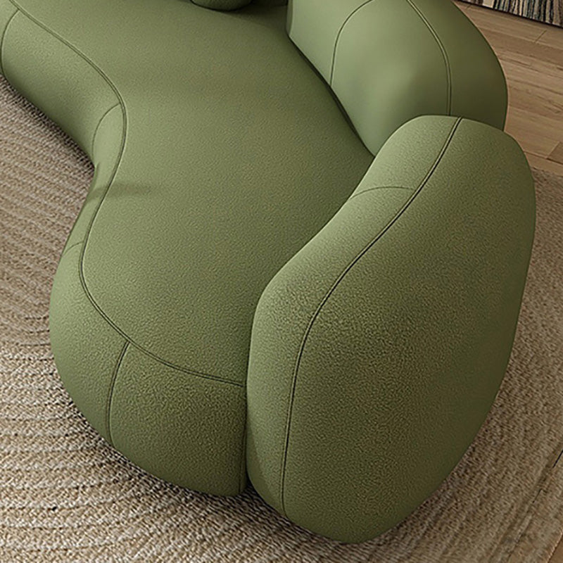 Contemporary Tight Back Sofa Armless Curved Loveseat for Living Room