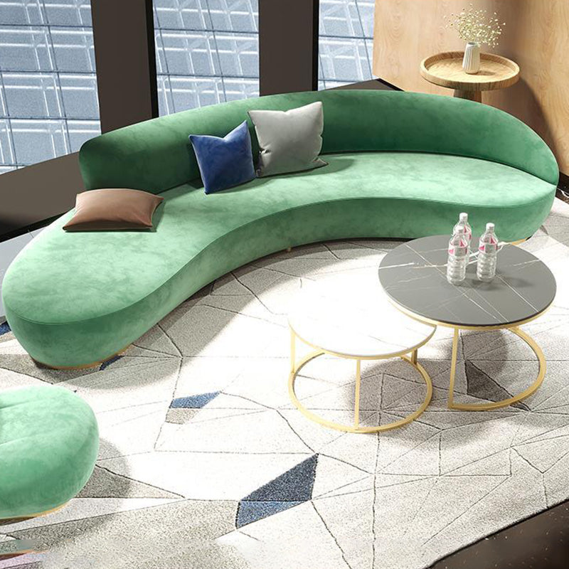 Modern Solid Color Sofa Tight Back Curved Loveseat for Living Room