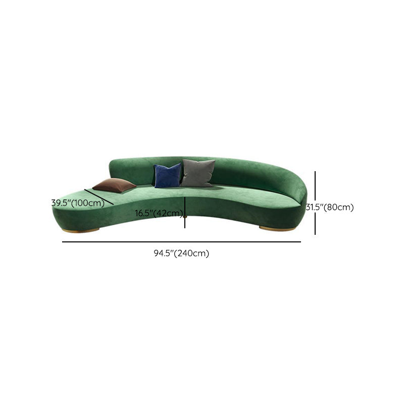 Modern Solid Color Sofa Tight Back Curved Loveseat for Living Room