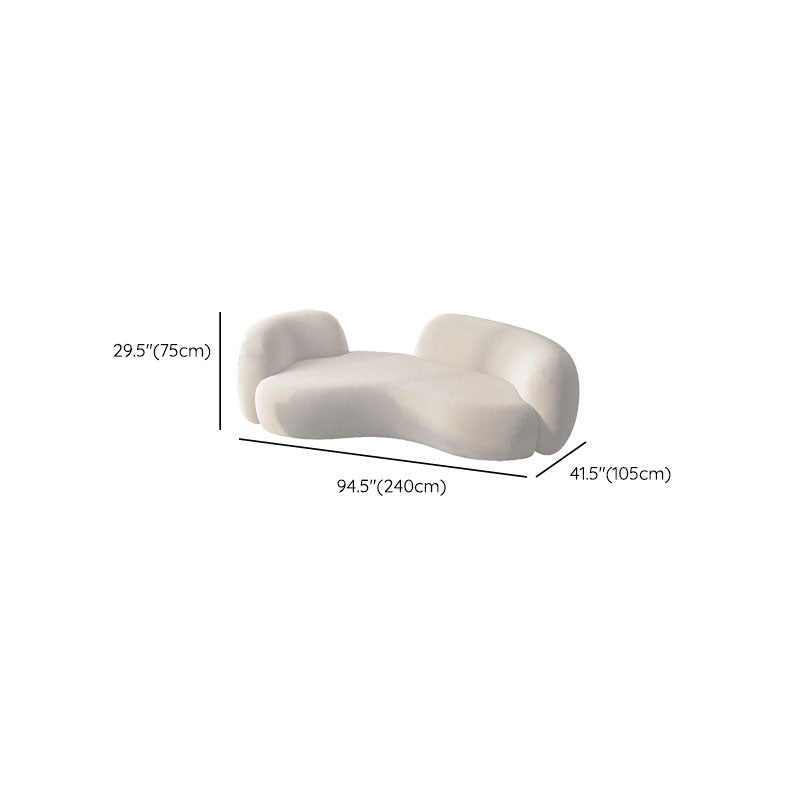 Contemporary Tight Back Sofa Solid Color Curved Loveseat for Living Room