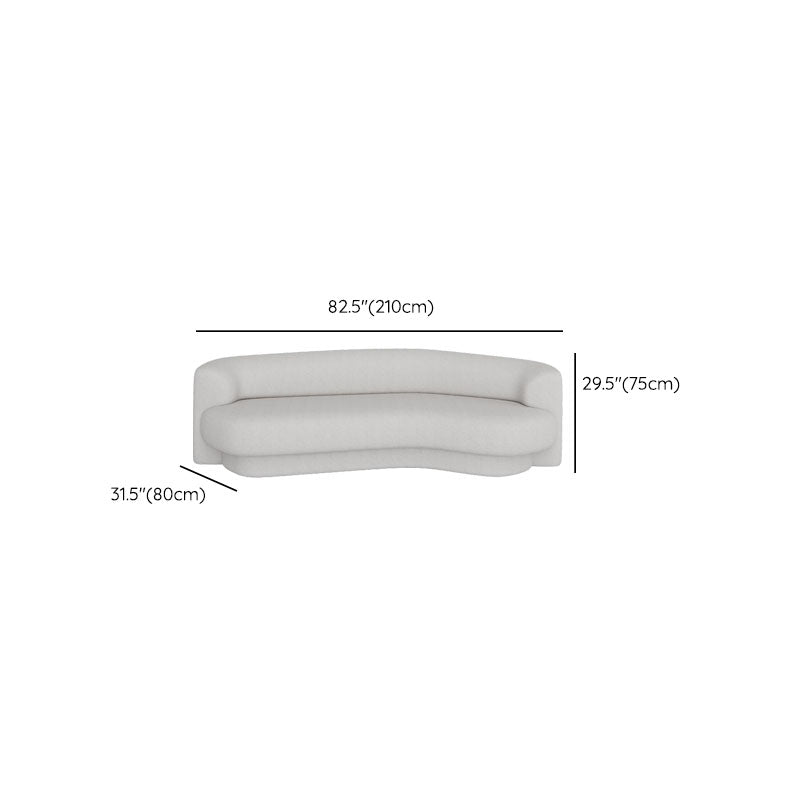Contemporary Sofa Solid Color Curved Loveseat for Bonus Room