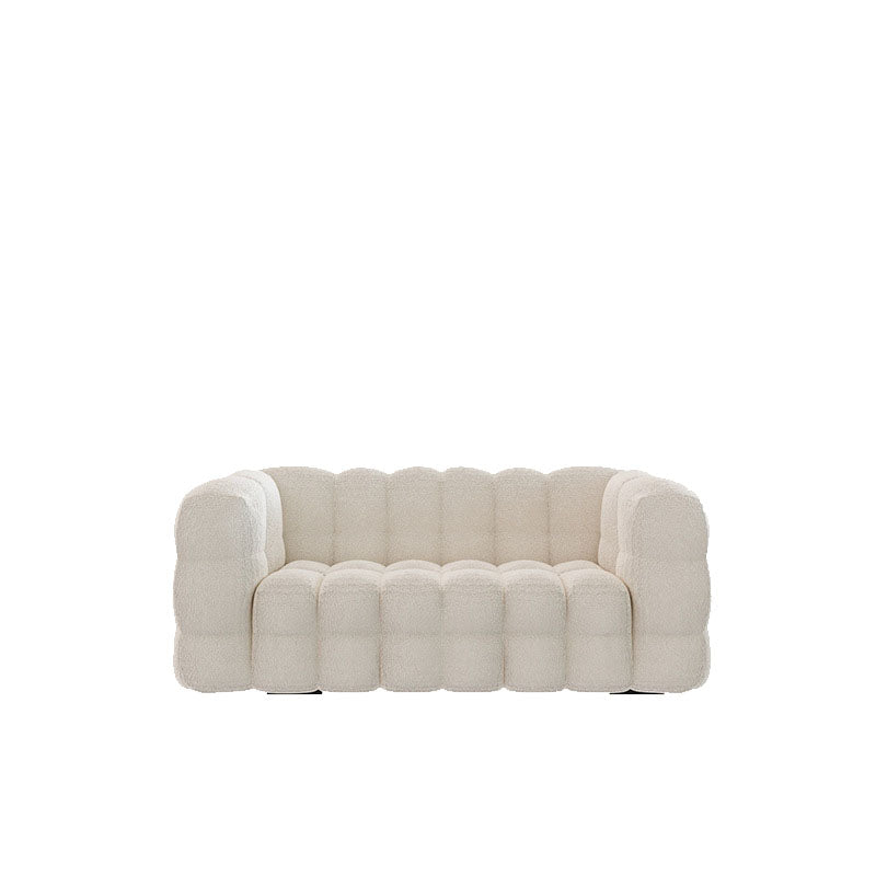 Solid Color Sofa Stationary Modern Square Arm Sofa for Living Room