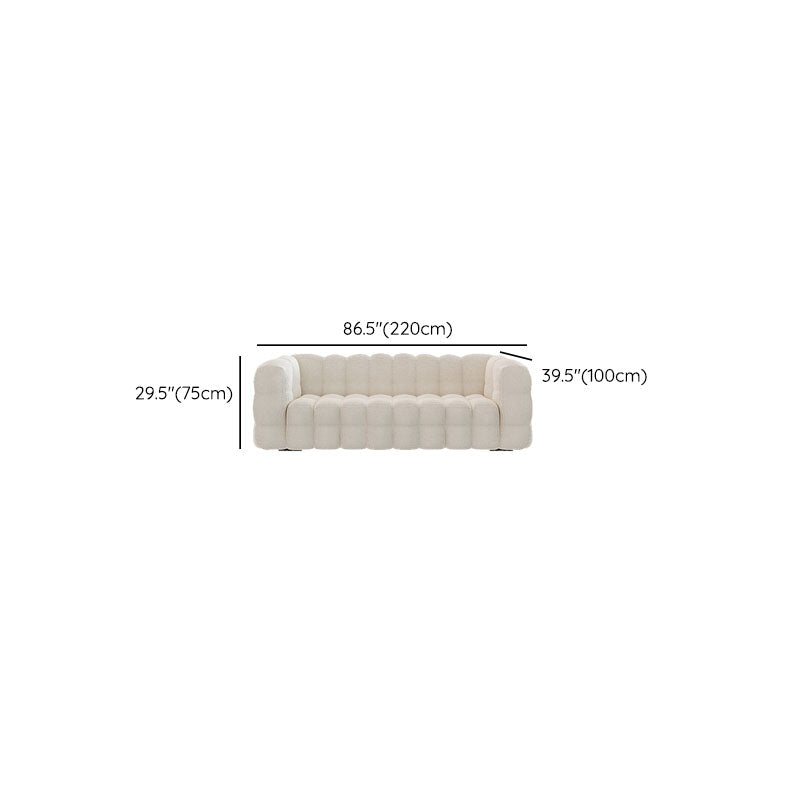 Solid Color Sofa Stationary Modern Square Arm Sofa for Living Room