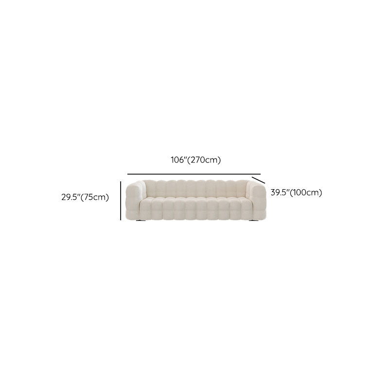 Solid Color Sofa Stationary Modern Square Arm Sofa for Living Room