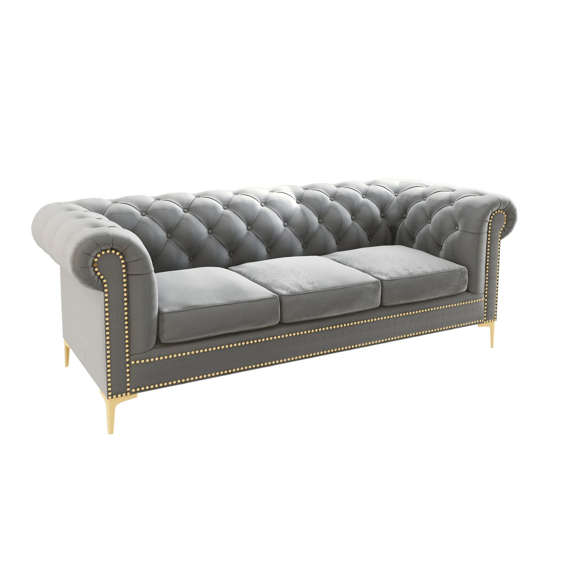 Modern Flared Arm Settee Stationary Solid Color Sofa for Living Room