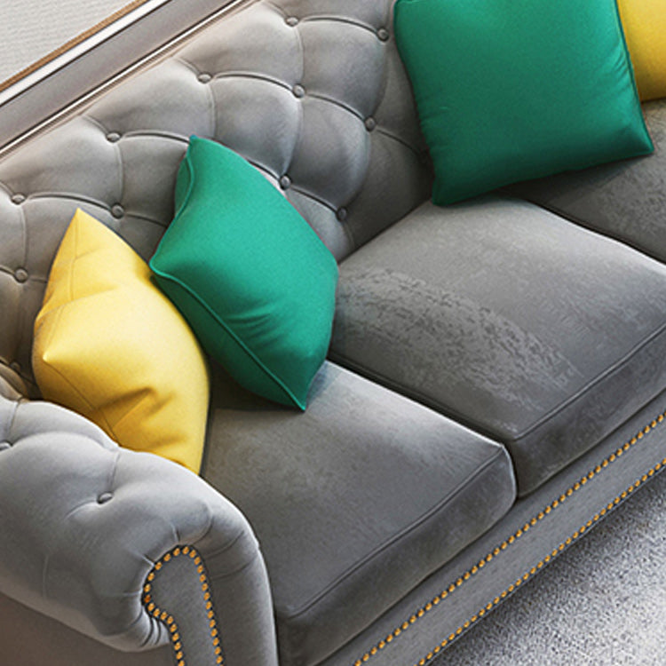 Modern Flared Arm Settee Stationary Solid Color Sofa for Living Room