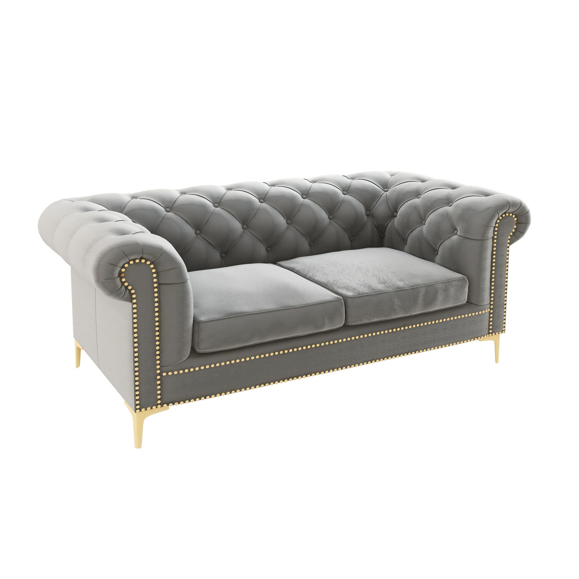 Modern Flared Arm Settee Stationary Solid Color Sofa for Living Room
