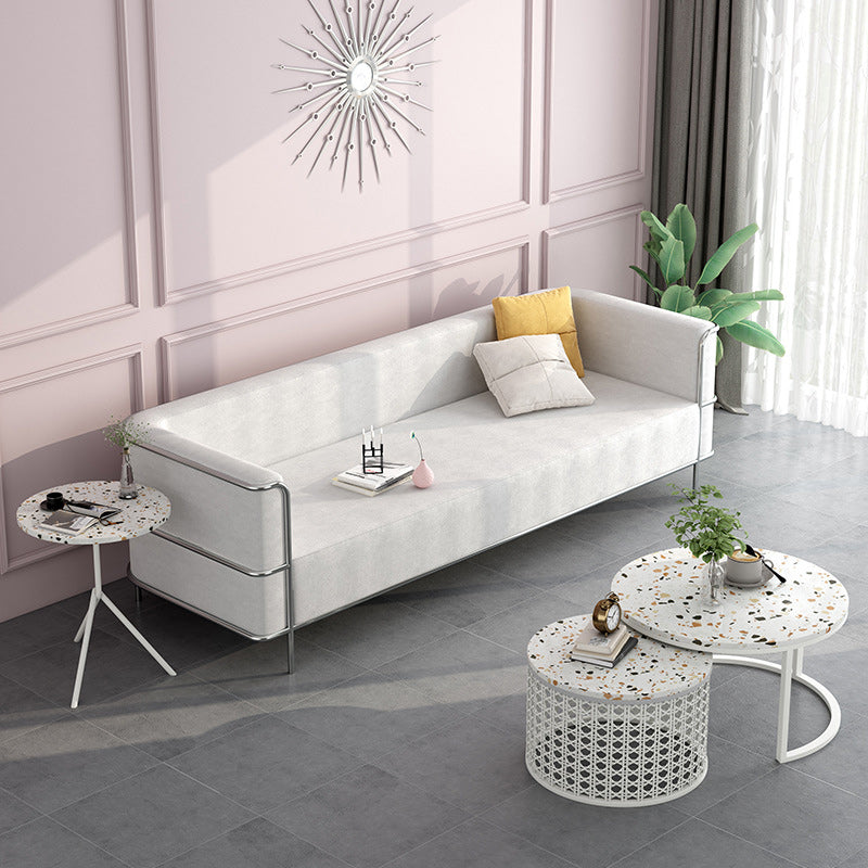 Tight Back Settee Stain Resistant Solid Color Sofa for Living Room