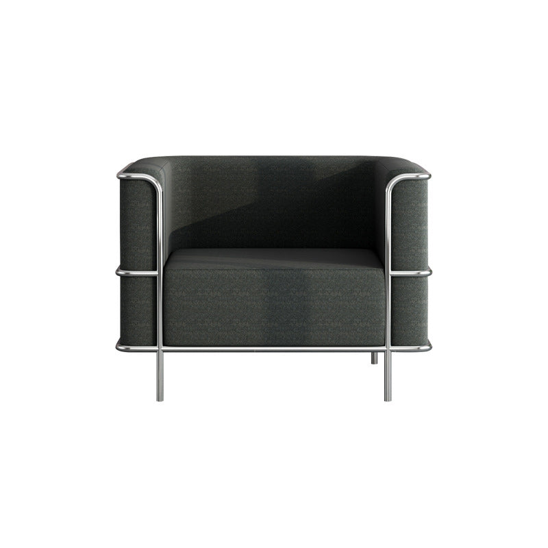 Tight Back Settee Stain Resistant Solid Color Sofa for Living Room