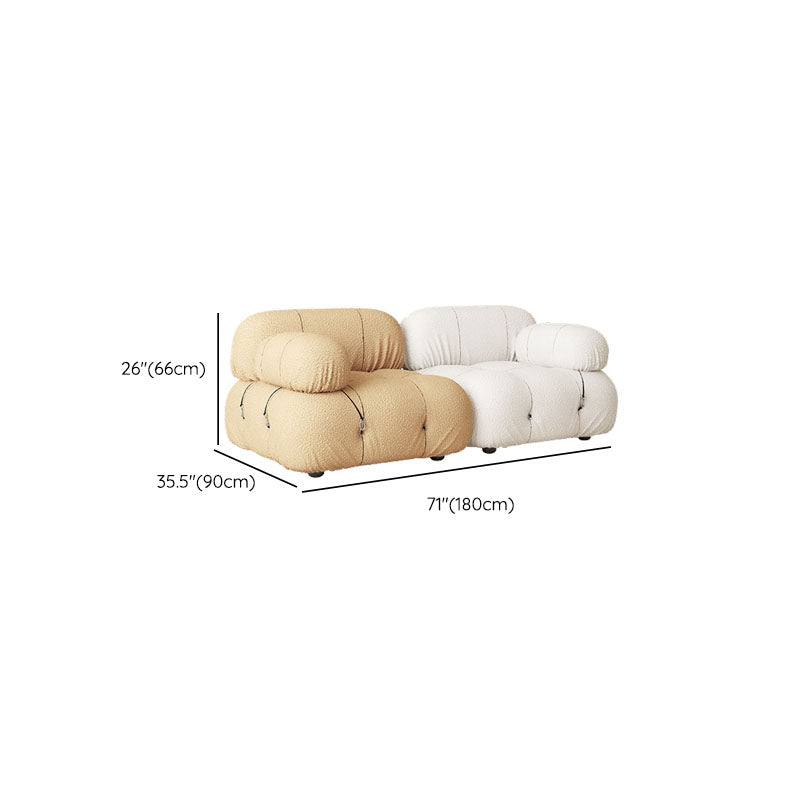 35.4" Wide Contemporary Seating Cushions Round Arm Sofa in Beige and Brown